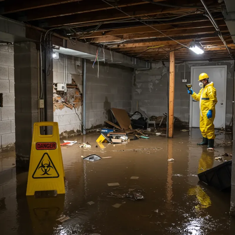 Flooded Basement Electrical Hazard in Fox Island, WA Property