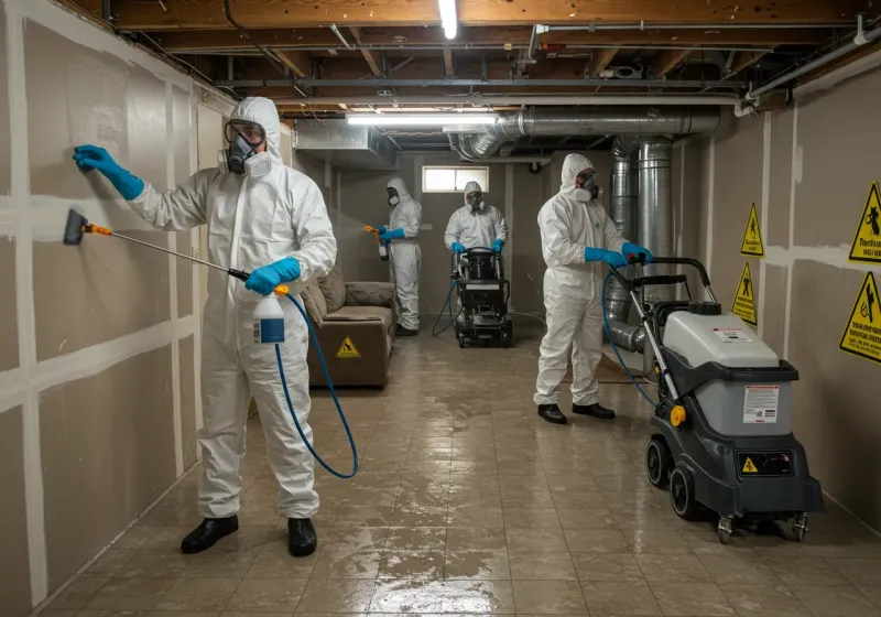 Basement Moisture Removal and Structural Drying process in Fox Island, WA